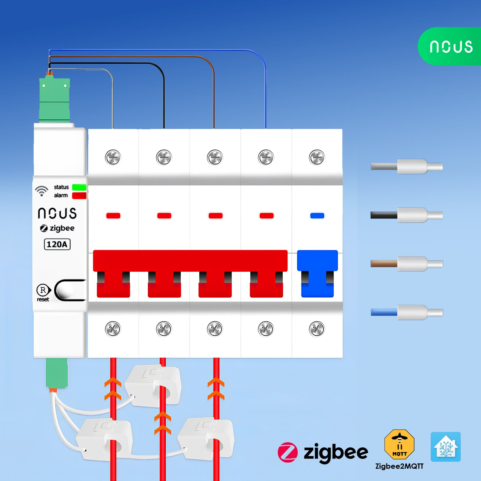 contor electric nous d4z zigbee smart din 120a, monitor consum in timp real , montare pe sina din - imagine 12