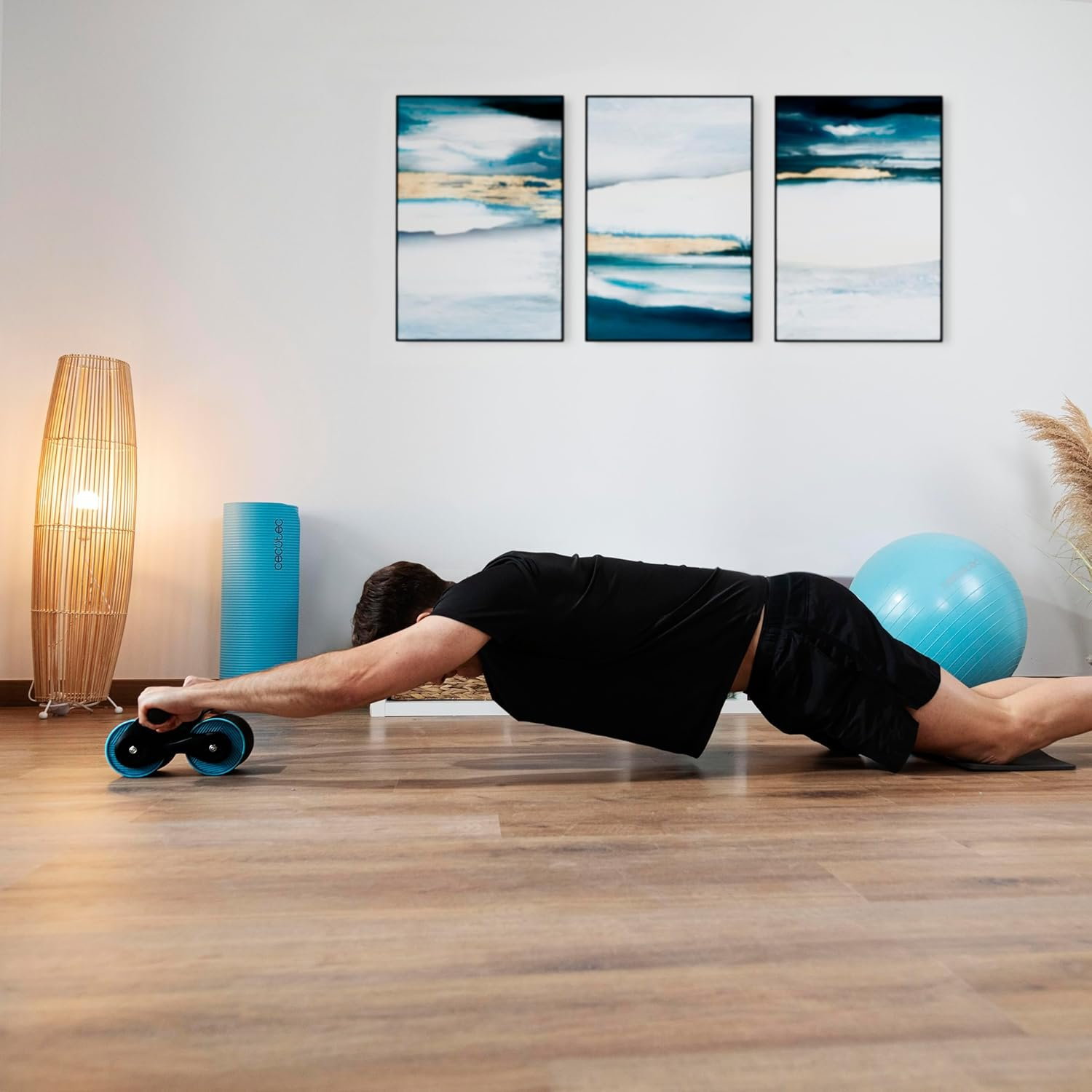 roata abdominala cu revenire cecotec drumfit ab fit, covoras antialunecare inclus - imagine 10