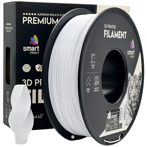PETG alb | Smart Print Diametru: 1,75 mm (toleranță: 0,03 mm) Greutate: 1 kg