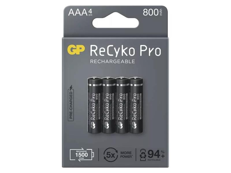 Baterie AAA (R03) reîncărcabilă 1,2V / 800mAh GP Recyko Pro 4buc