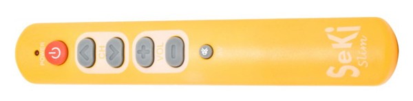 Telecomandă SEKI SLIM galben pentru seniori – universal – butoane mari
