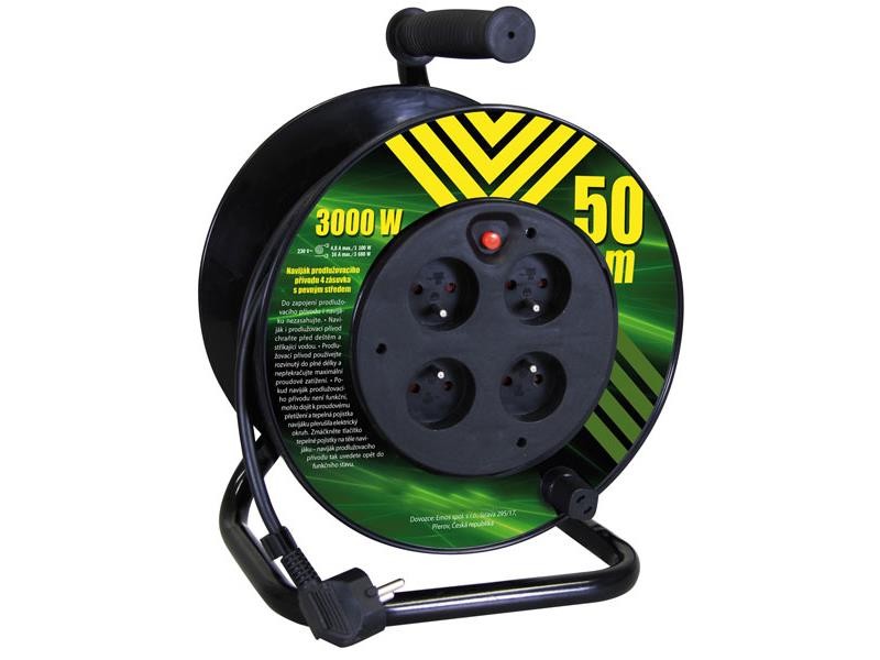 Cablu prelungitor pe tambur – 4 prize 50m EMOS P19450P