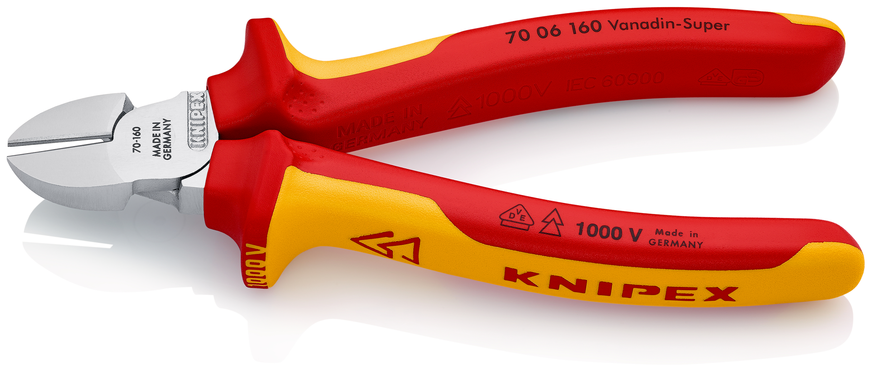 KNIPEX Tăietor Lateral șfic 160mm, Precizie VDE, Tăiș Călit 61 HRC - imagine 2