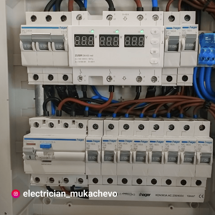 Releu de protectie tensiune trifazat, 63A, 6M, ZUBR, D6-63 red, sina DIN - imagine 6