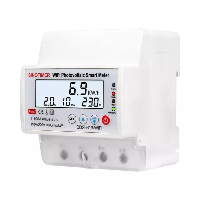 Contor de energie Panouri Fotovoltaice Sinotimer, wifi bidirectional, 100a, intrerupator monofazat - imagine 2