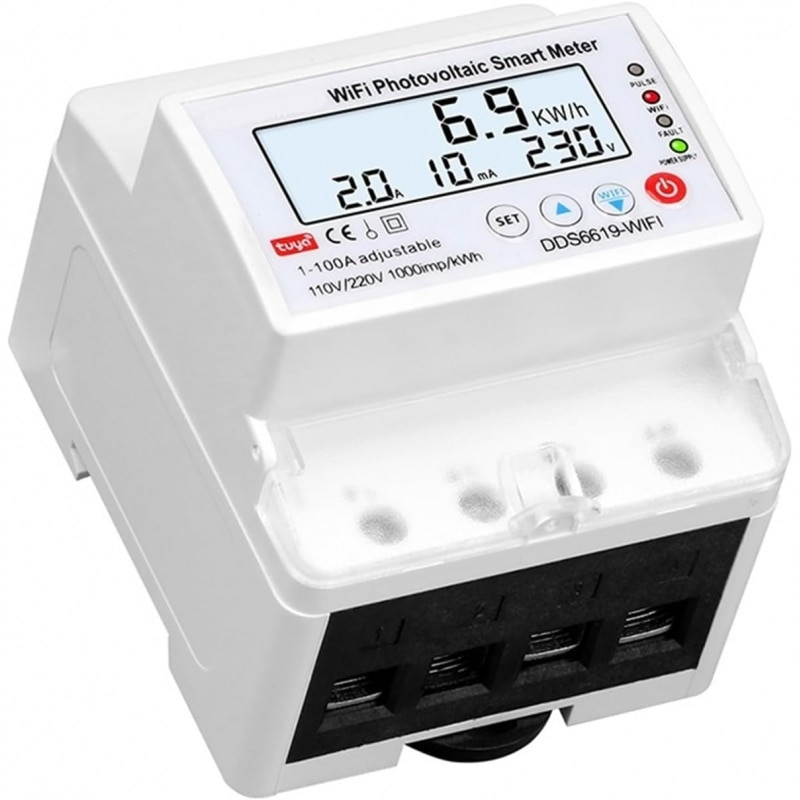 Contor de energie Panouri Fotovoltaice Sinotimer, wifi bidirectional, 100a, intrerupator monofazat - imagine 3