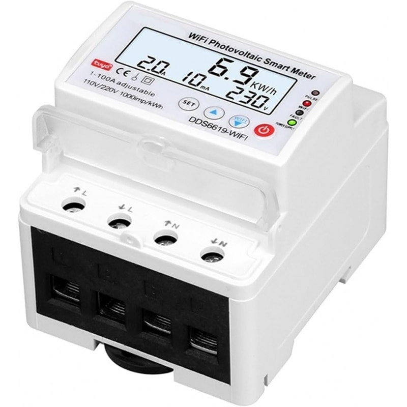 Contor de energie Panouri Fotovoltaice Sinotimer, wifi bidirectional, 100a, intrerupator monofazat - imagine 4