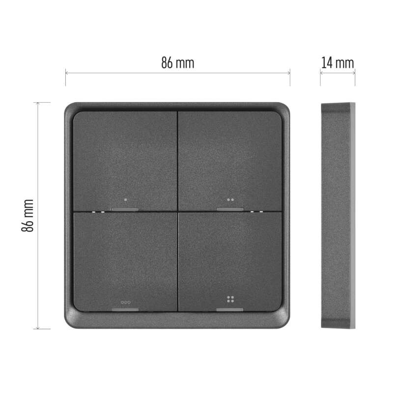 Intrerupator inteligent cvadruplu emos gosmart ip-2004zb, zigbee 3.0, alimentare cr 2430 3 v, negru - imagine 14
