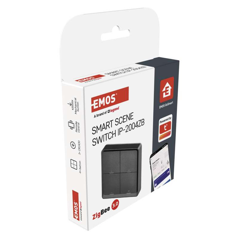 Intrerupator inteligent cvadruplu emos gosmart ip-2004zb, zigbee 3.0, alimentare cr 2430 3 v, negru - imagine 15