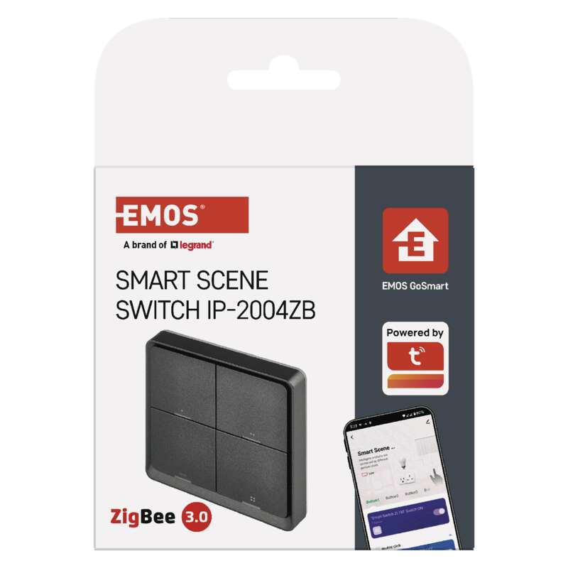 Intrerupator inteligent cvadruplu emos gosmart ip-2004zb, zigbee 3.0, alimentare cr 2430 3 v, negru - imagine 17