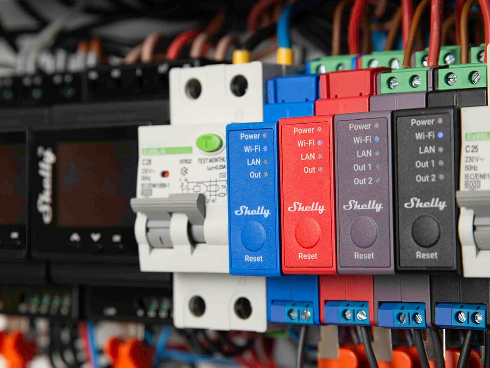 releu inteligent shelly pro 2pm - 2 canale cu contor de energie, wifi, lan, sina din, control aplicatie, compatibil amazon alexa - imagine 3