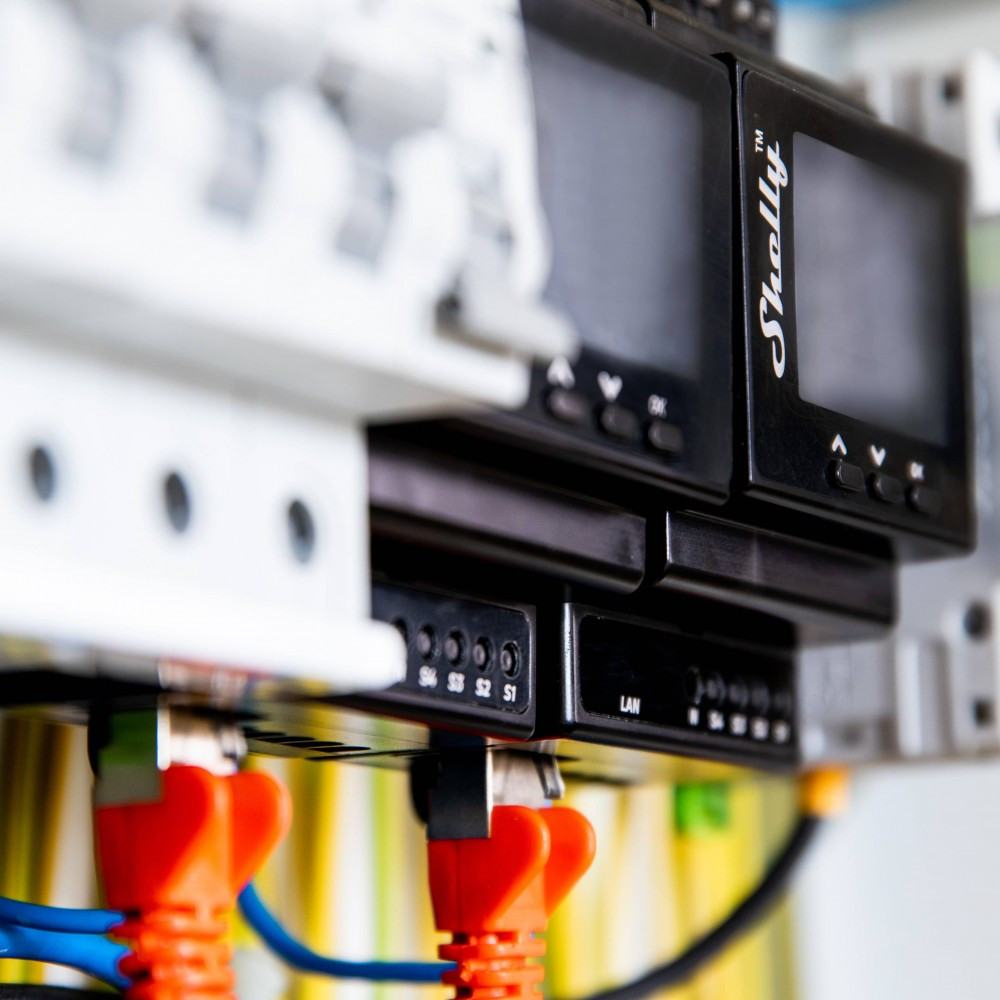 shelly pro 4pm comutator inteligent cu 4 canale, wifi, lan, sina din, contor de putere, control aplicatie, compatibil amazon ale - imagine 3