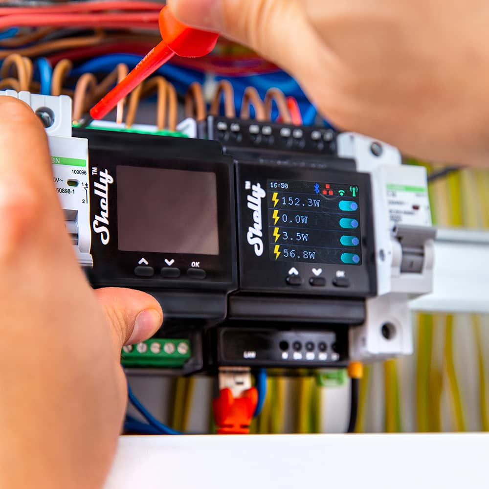 shelly pro 4pm comutator inteligent cu 4 canale, wifi, lan, sina din, contor de putere, control aplicatie, compatibil amazon ale - imagine 4