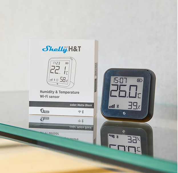 termostat shelly ht gen3 matte black, ecran e-ink, wifi, control aplicatie - imagine 3