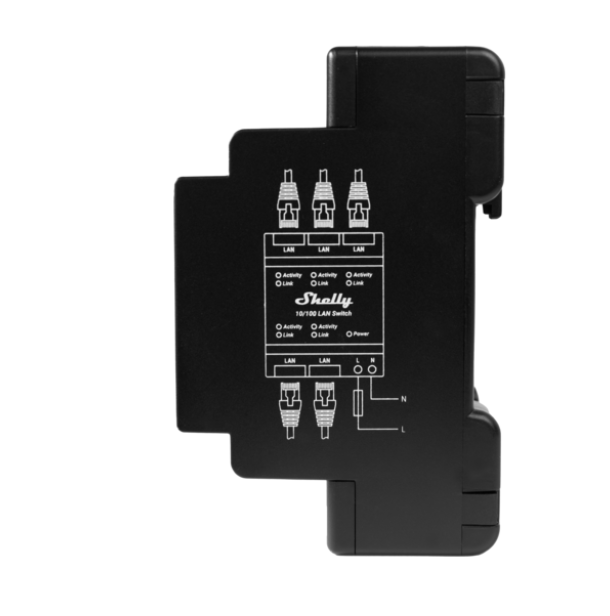 shelly lan switch, cu 5 porturi, 10 100mbps, compatibil sina din - imagine 2