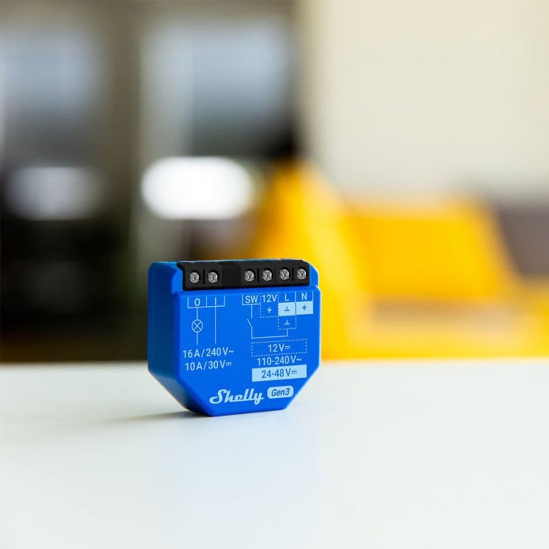 releu inteligent shelly 1 gen3, 1 canal, 16a, wifi, contact uscat - imagine 2
