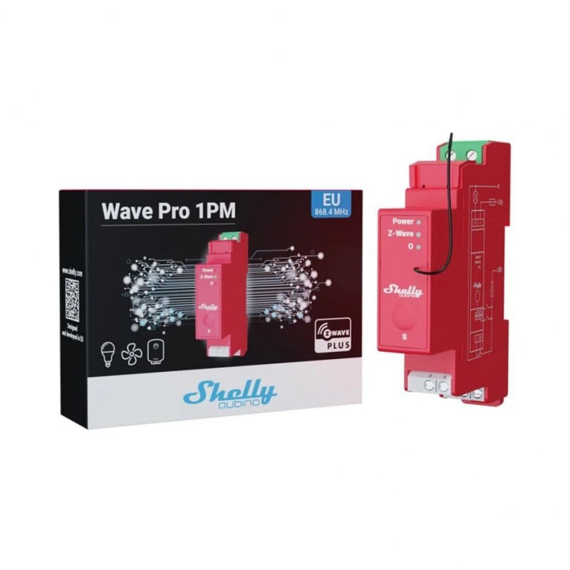 releu inteligent shelly qubino wave pro 1pm, 16a, 1 canal, masurarea consumului, z-wave - imagine 2