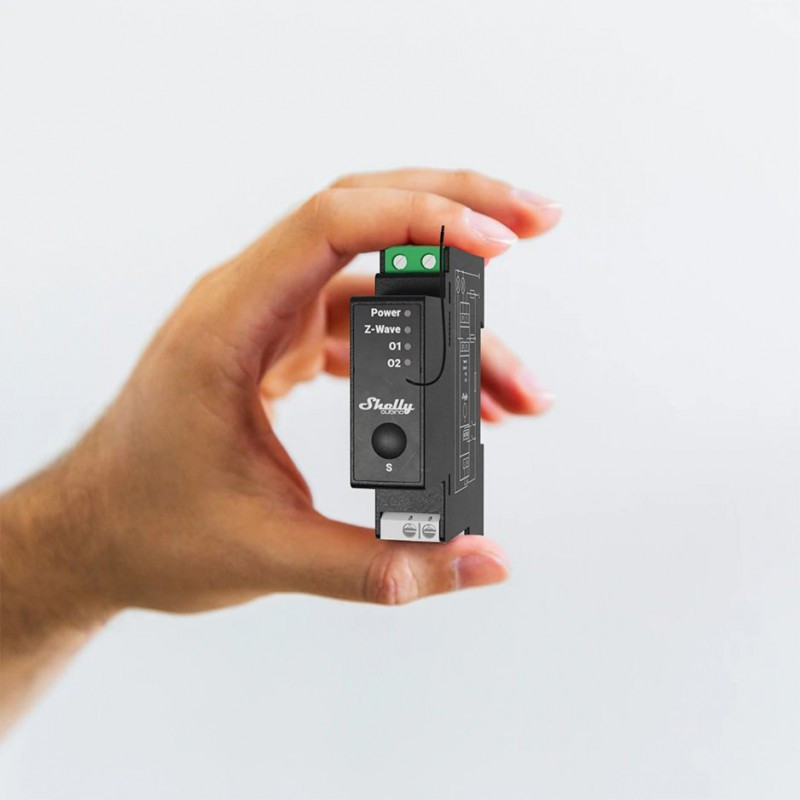 releu inteligent shelly qubino wave pro 2pm, 16a, 2 canale, monitorizarea consumului, z-wave - imagine 4