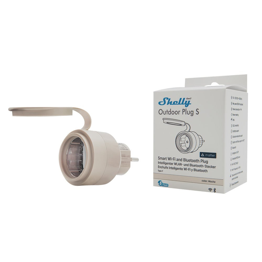 priza inteligenta pentru exterior shelly outdoor plug gen3, wifi, matter, bluetooth cu monitorizare consum, ip44 - imagine 2