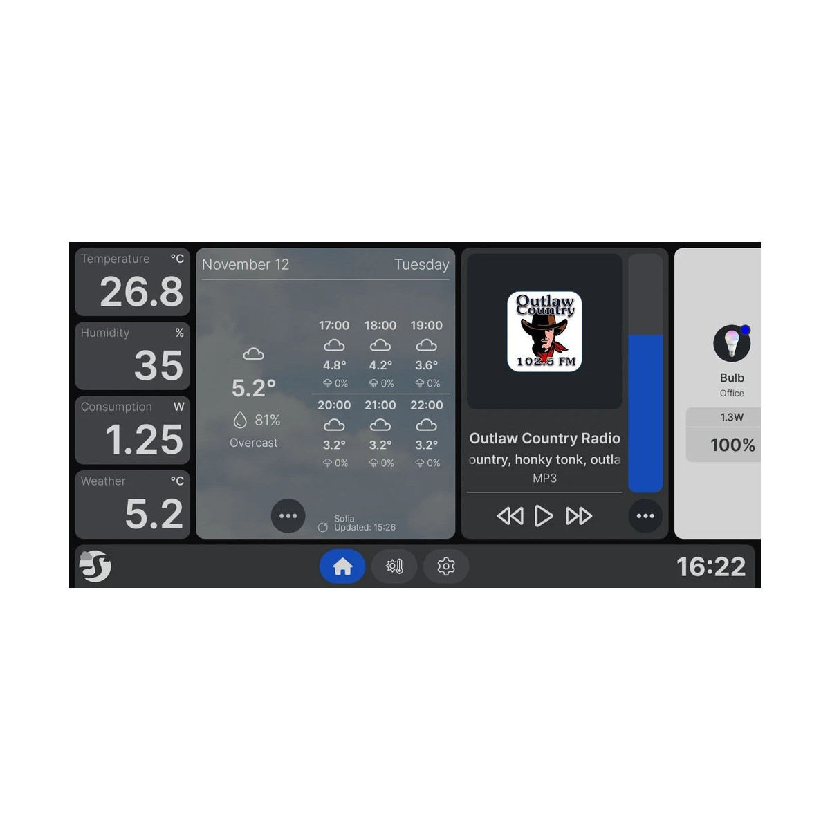 display smart cu intrerupator integrat shelly wall display x 2 negru, ecran 6.95 , integrare nativa home assistant - shelly - imagine 3