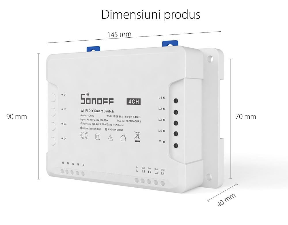 releu wireless wi-fi 4 canale sonoff 4ch r3 - imagine 2