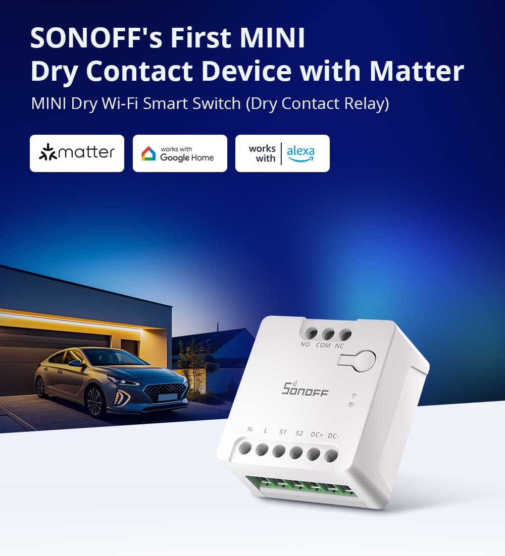 releu smart wifi sonoff mini-d, 2a, 1 canal , contact uscat ac-dc , matter support - imagine 2
