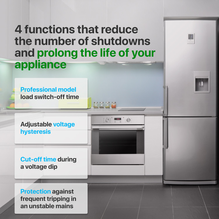 Releu multifuncțional ZUBR MF2-50, Protectie tensiune, curent și putere 1-50 Amperi - imagine 8