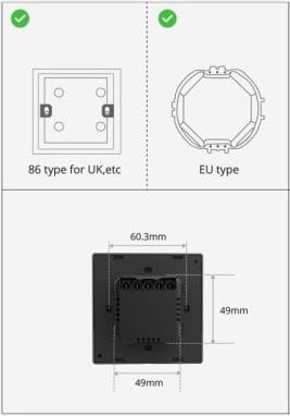 intrerupator smart cu touch si functie termostat sonoff ns panel - alb - imagine 3