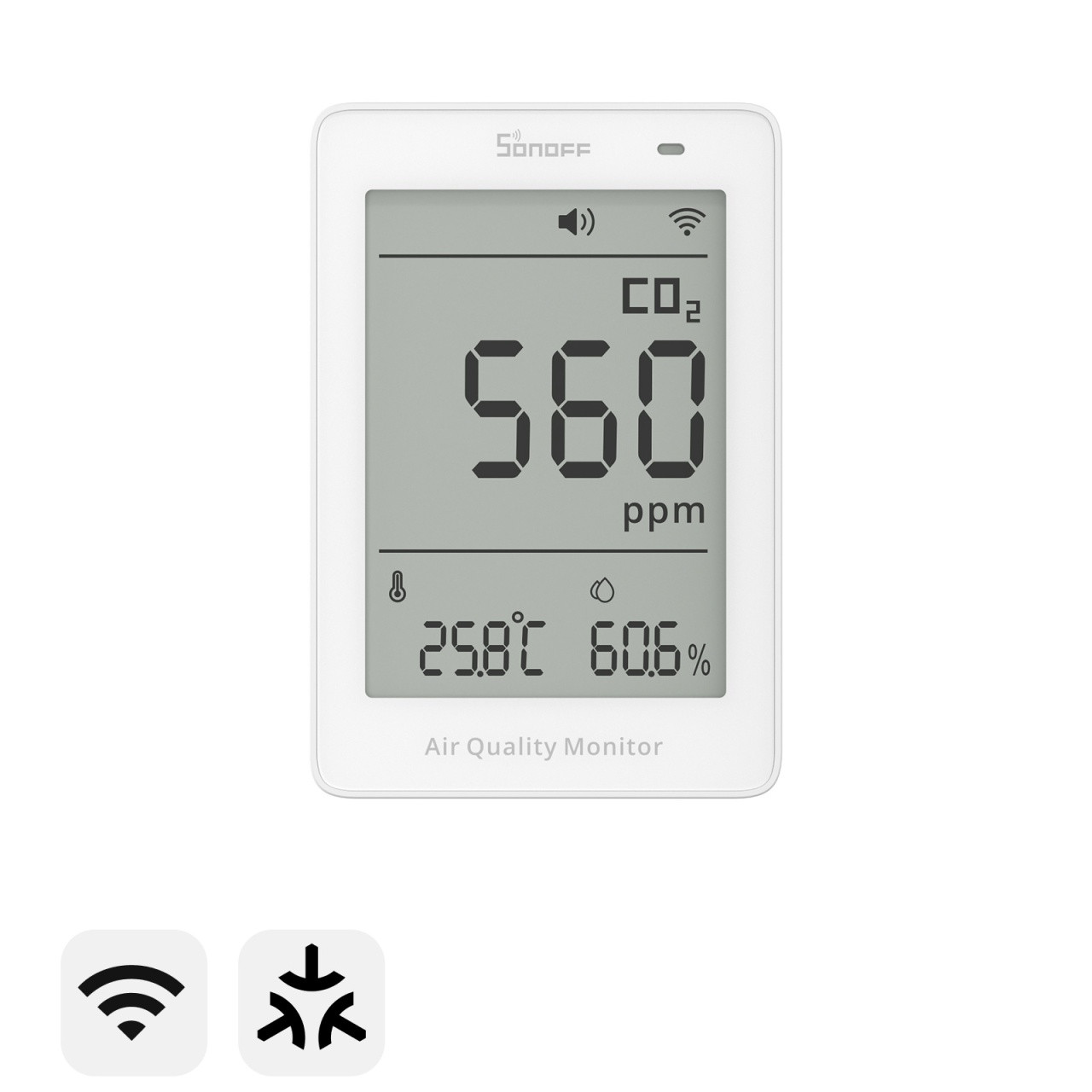 sonoff airguard co2 - monitor inteligent co2 cu matter over wi-fi pentru calitatea aerului (sawf-08p) - imagine 3