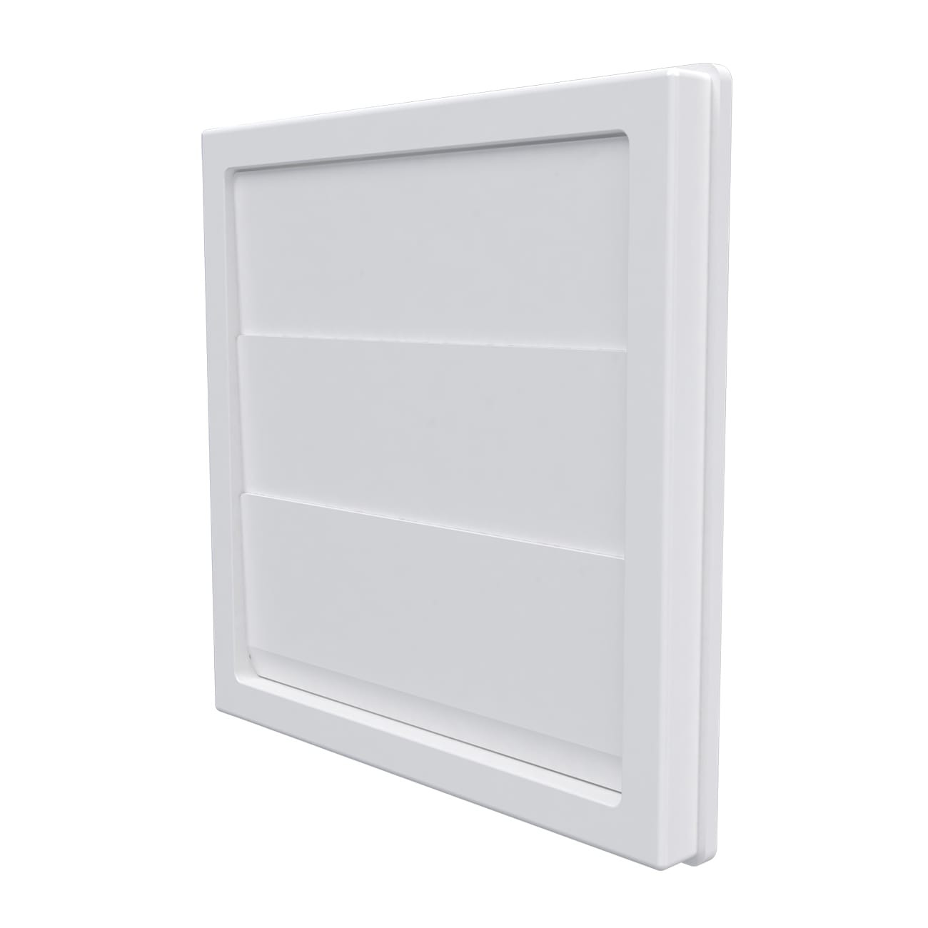 grila ventilatie o100mm patrata cu lamele gravitationale, exterior 150x150, asa plastic alb - imagine 2