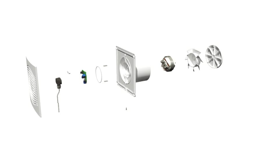 ventilator baie slim 5c mrh- ventilator de extractie cu clapeta antiretur d 125 si functie de control fusion logic 1.1 - imagine 2