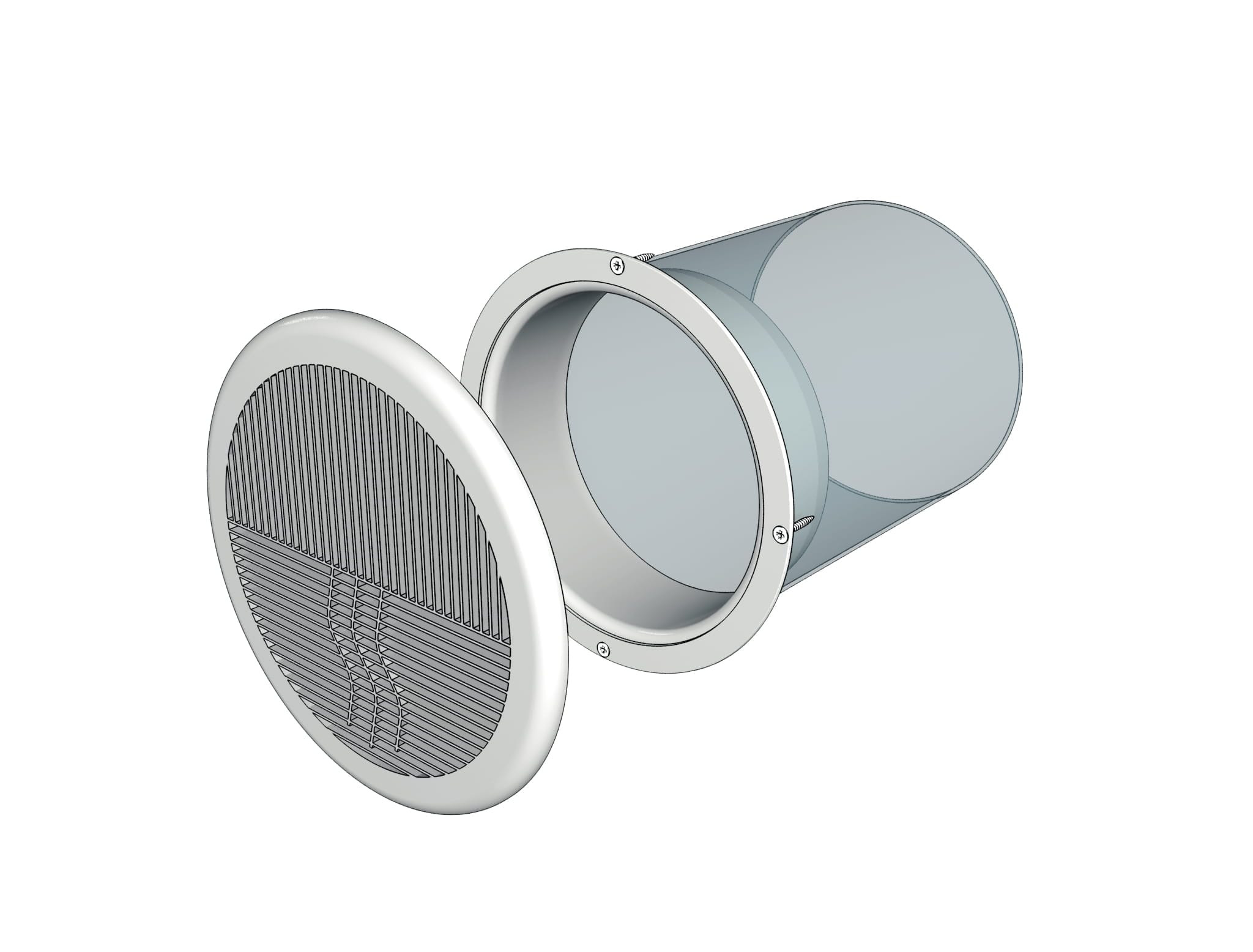 grila ventilatie rotunda design o125mm, exterior o165mm, plastic alb - imagine 2