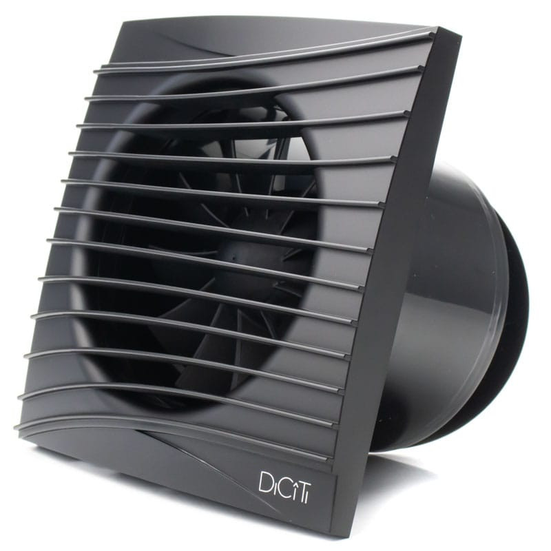 ventilator baie silent 4c, super silent, clapeta antiretur, motor long life 40000h, debit 90mc/h, o100mm, matt black - imagine 2