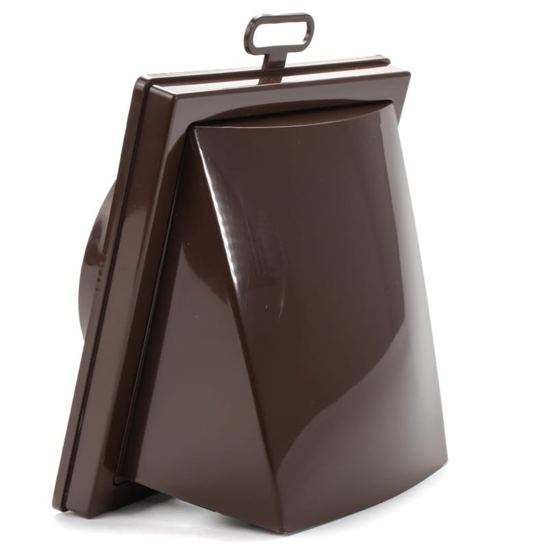 grila ventilatie patrata cu clapeta antiretur, diametru o125mm, exterior 150x150, asa plastic brown - imagine 2