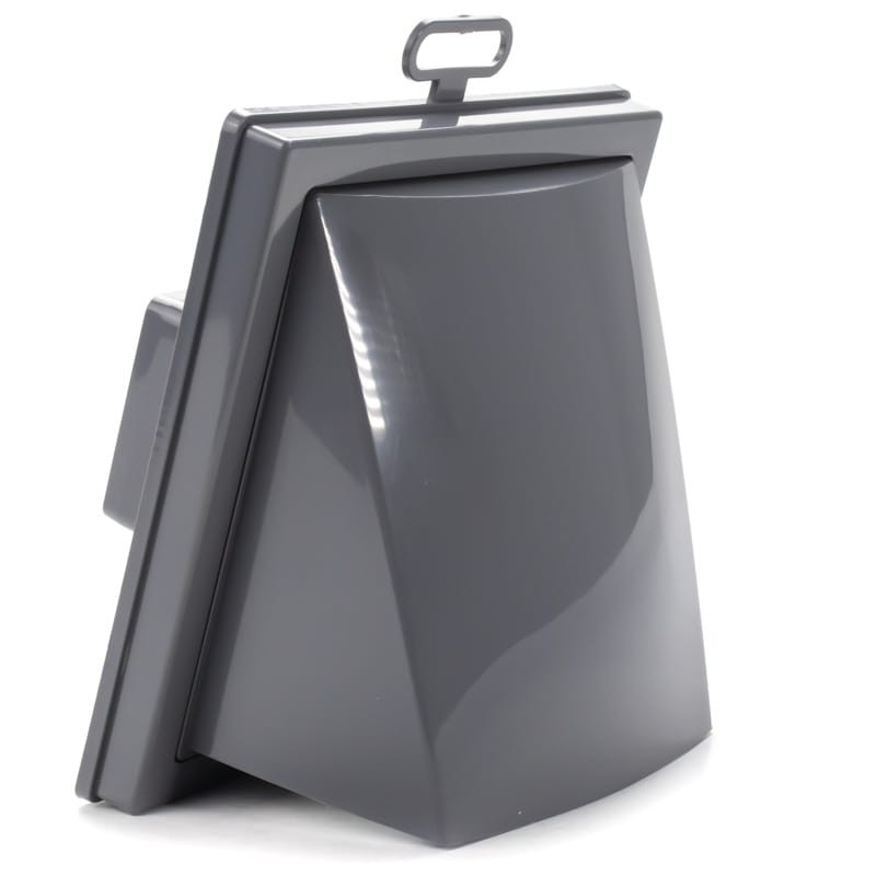 grila ventilatie o125 patrata 150x150 cu flansa si clapeta antiretur, grey - imagine 2