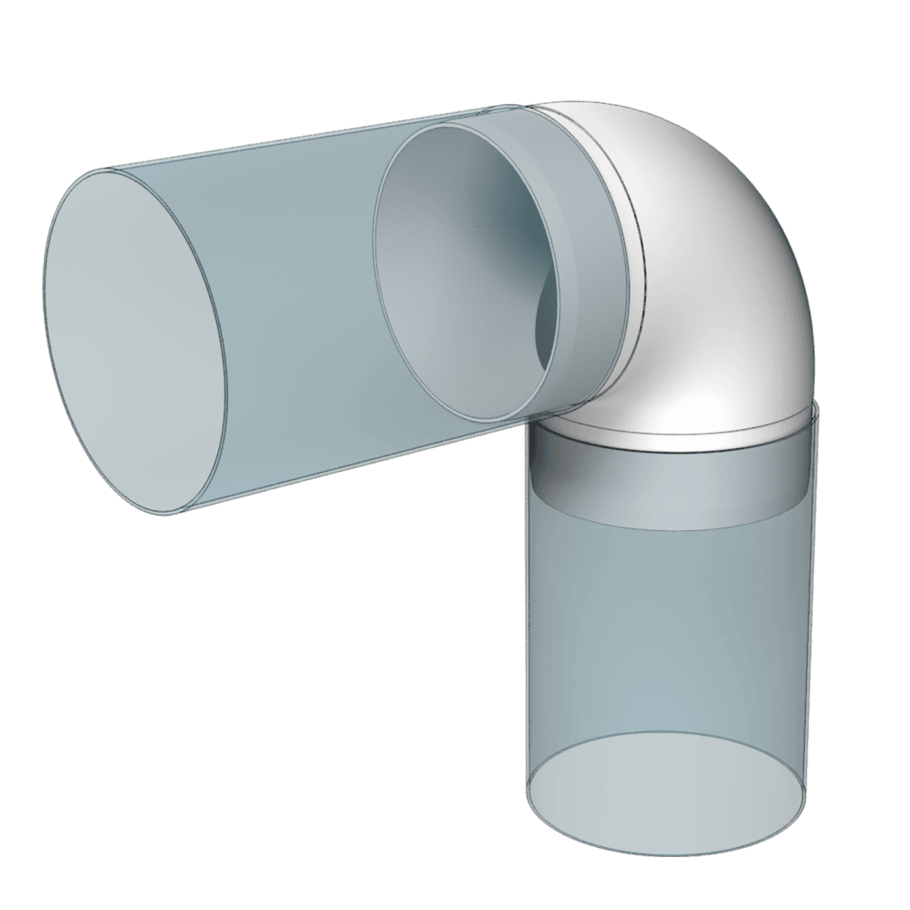 cot tubulatura o100mm, 90° pvc - imagine 2