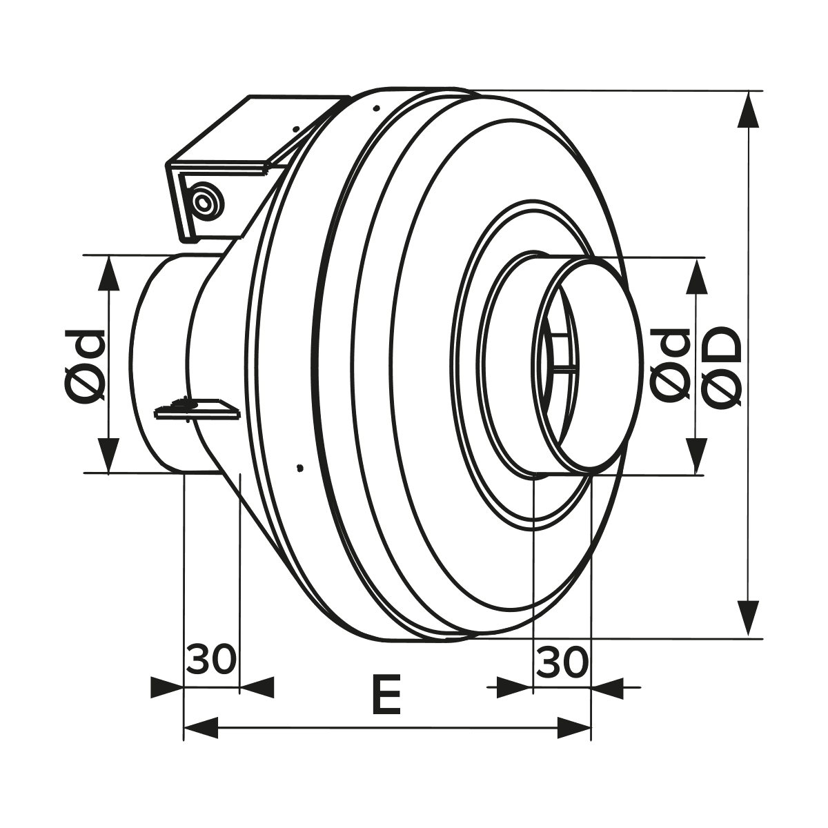 ventilator centrifugal de tubulatura cyclone 315, debit 1500mc/h, diametru o315mm - imagine 2