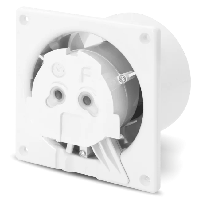 ventilator baie drim o125 s, super silent, debit 140 m3/h, panou sticla schimbabil, clapeta antiretur, garantie 2 ani, alb matt - imagine 2