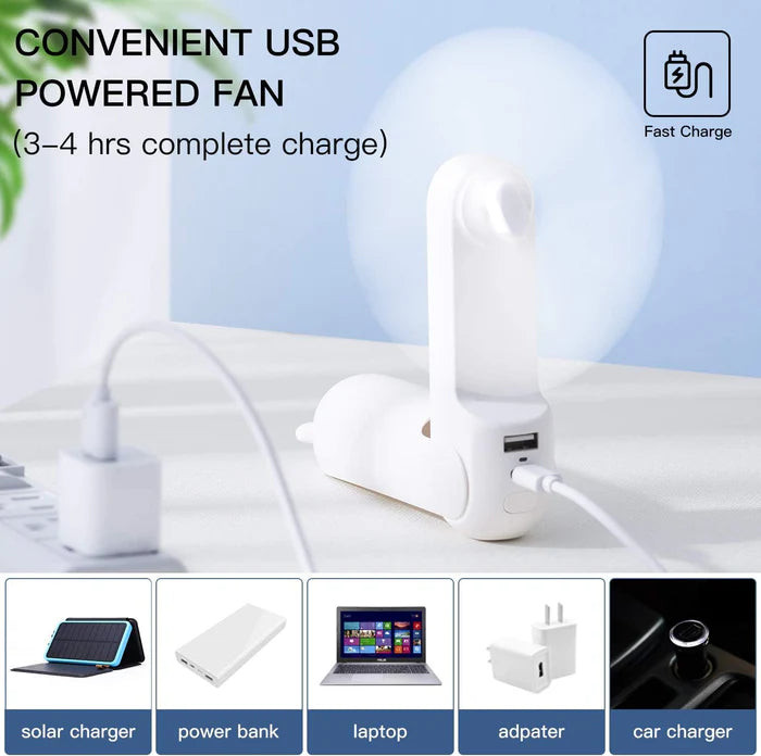 ventilator portabil de mana jisulife, life8 plus, autonomie 11-46h, baterie 4500mah, functie power bank, lanterna led, desig - imagine 2