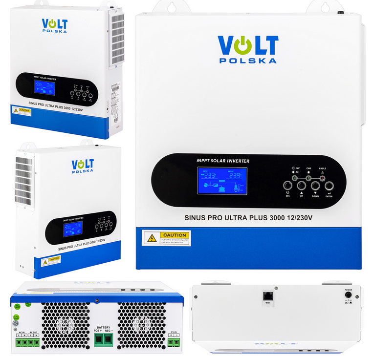 Invertor Off-Grid , Sinus Pro Ultra Plus 3000 12/230V (1500/3000W) + 100A MPPT (30-500V), Sinus Pur, Volt Romania - imagine 3