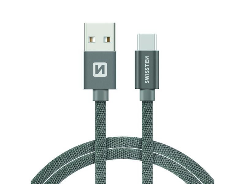 Cablu SWISSTEN USB / USB-C 1.2M gri