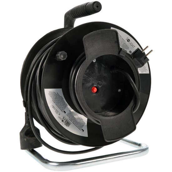 Cablu prelungitor pe tambur – 1 priză 50m SOLIGHT PB12