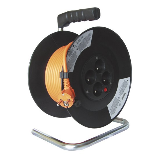 Cablu prelungitor pe tambur – 4 prize 20m SOLIGHT PB09