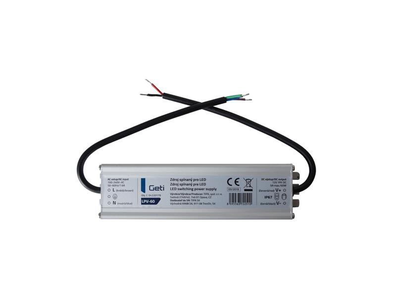 Alimentare LED driver 12VDC / 60W LPV-60, Geti