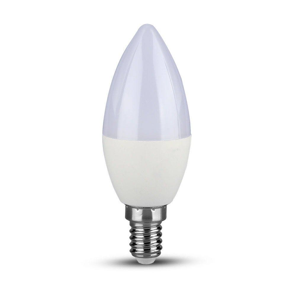 Bec LED - Chip SAMSUNG 5.5W E14 Lumânare Plastic Lumină neutră