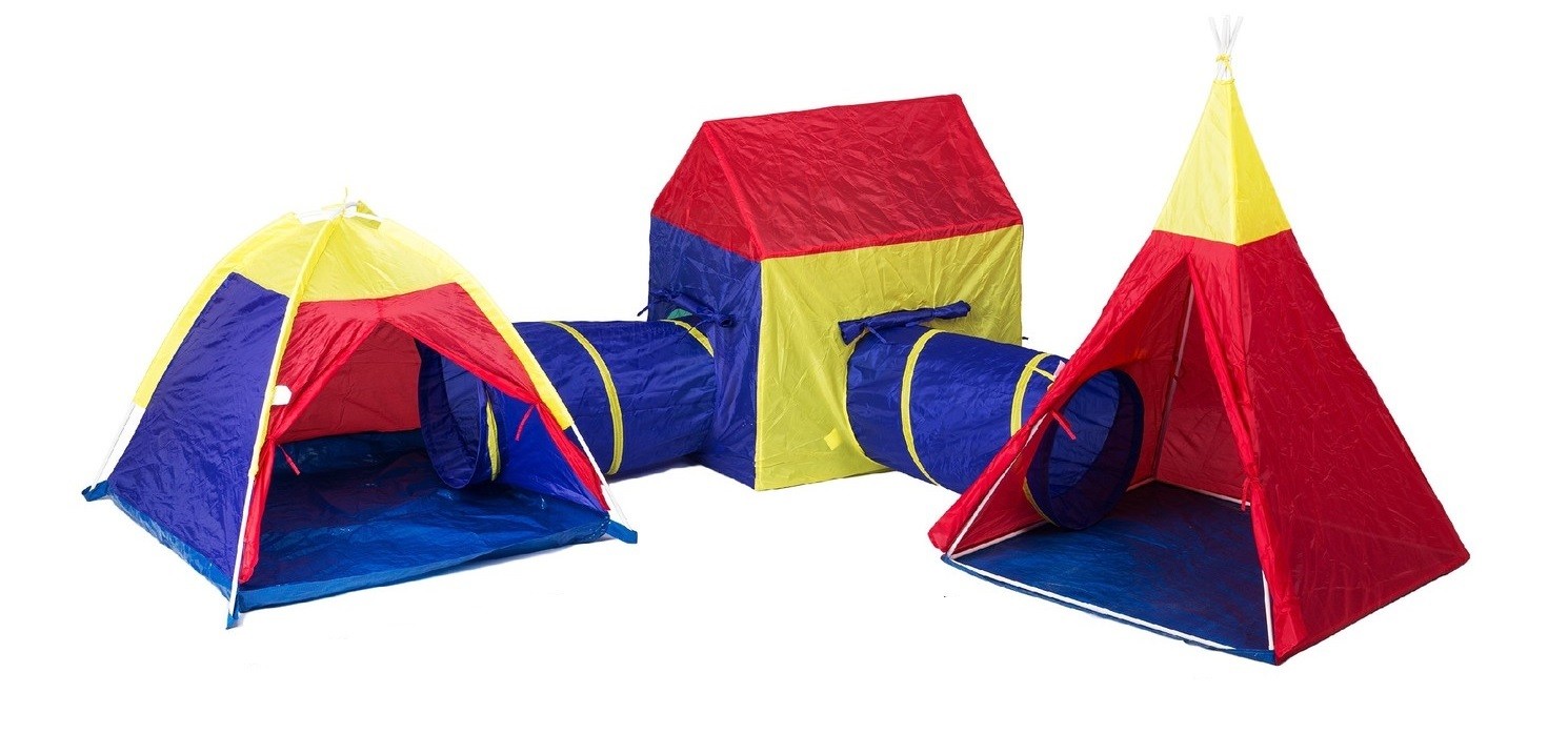 Un set de corturi pentru copii 5 în 1 casă + tuneluri Iplay