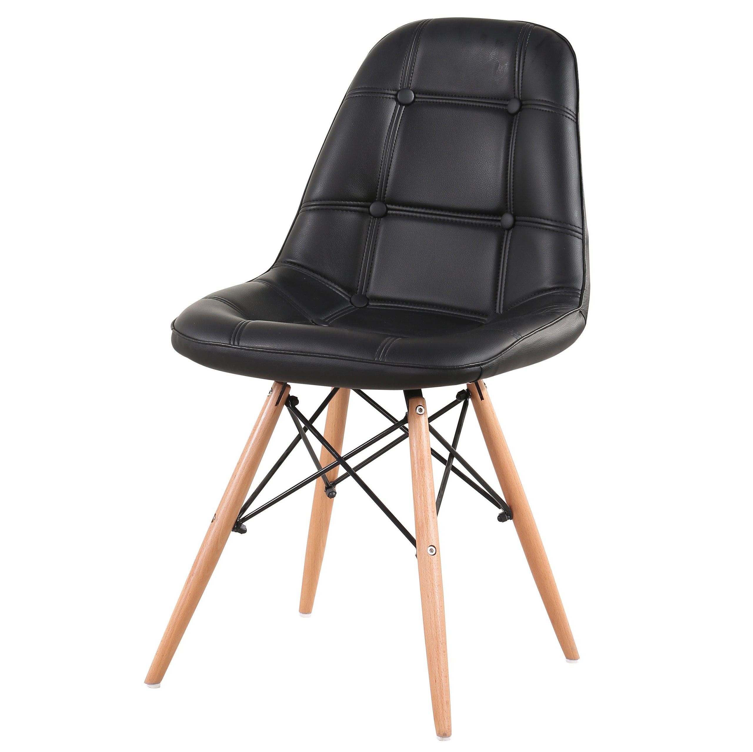 Scaune scaune set de scaune pentru living 4x piele neagră Goodhome