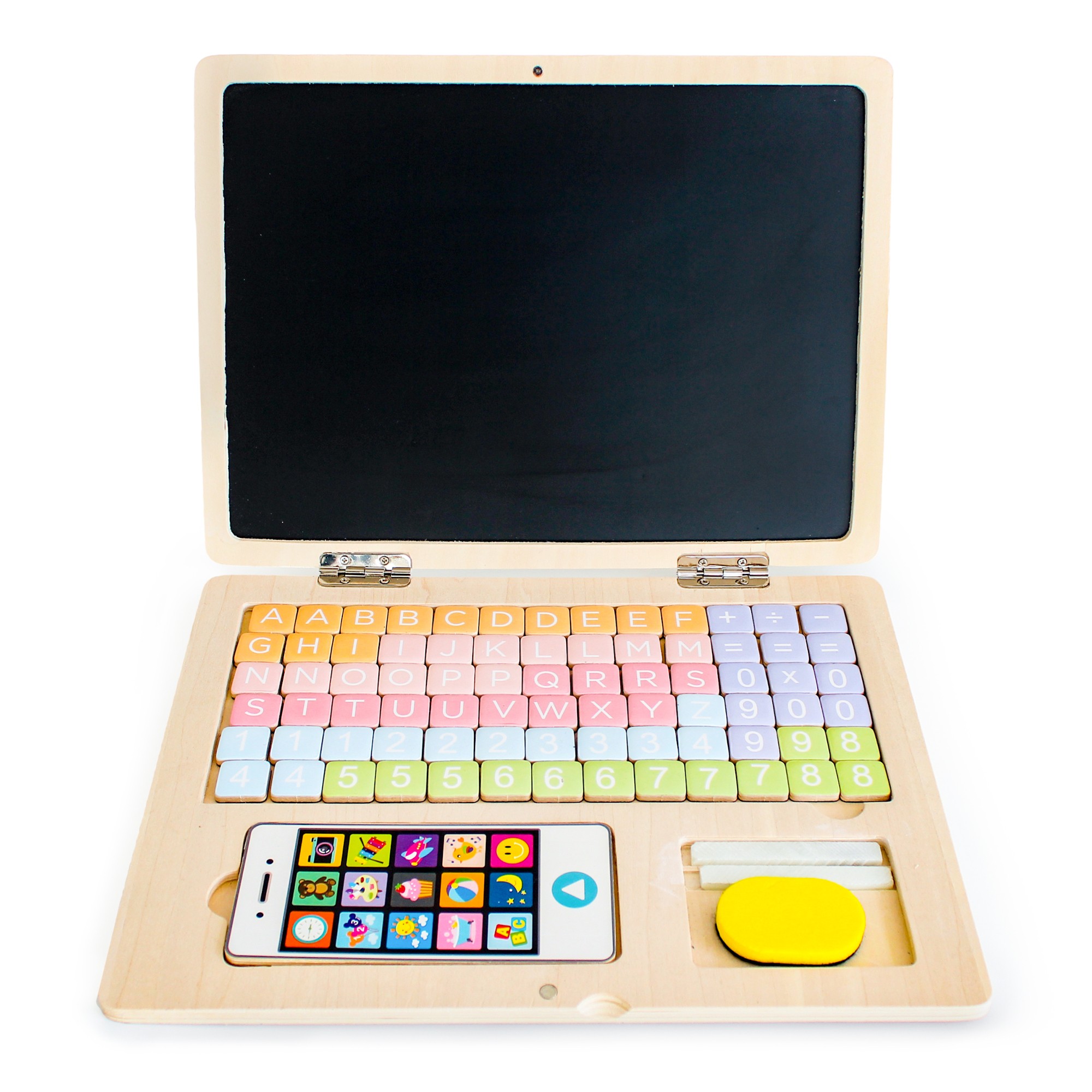 Placă magnetică educativă pentru laptop din lemn Ecotoys