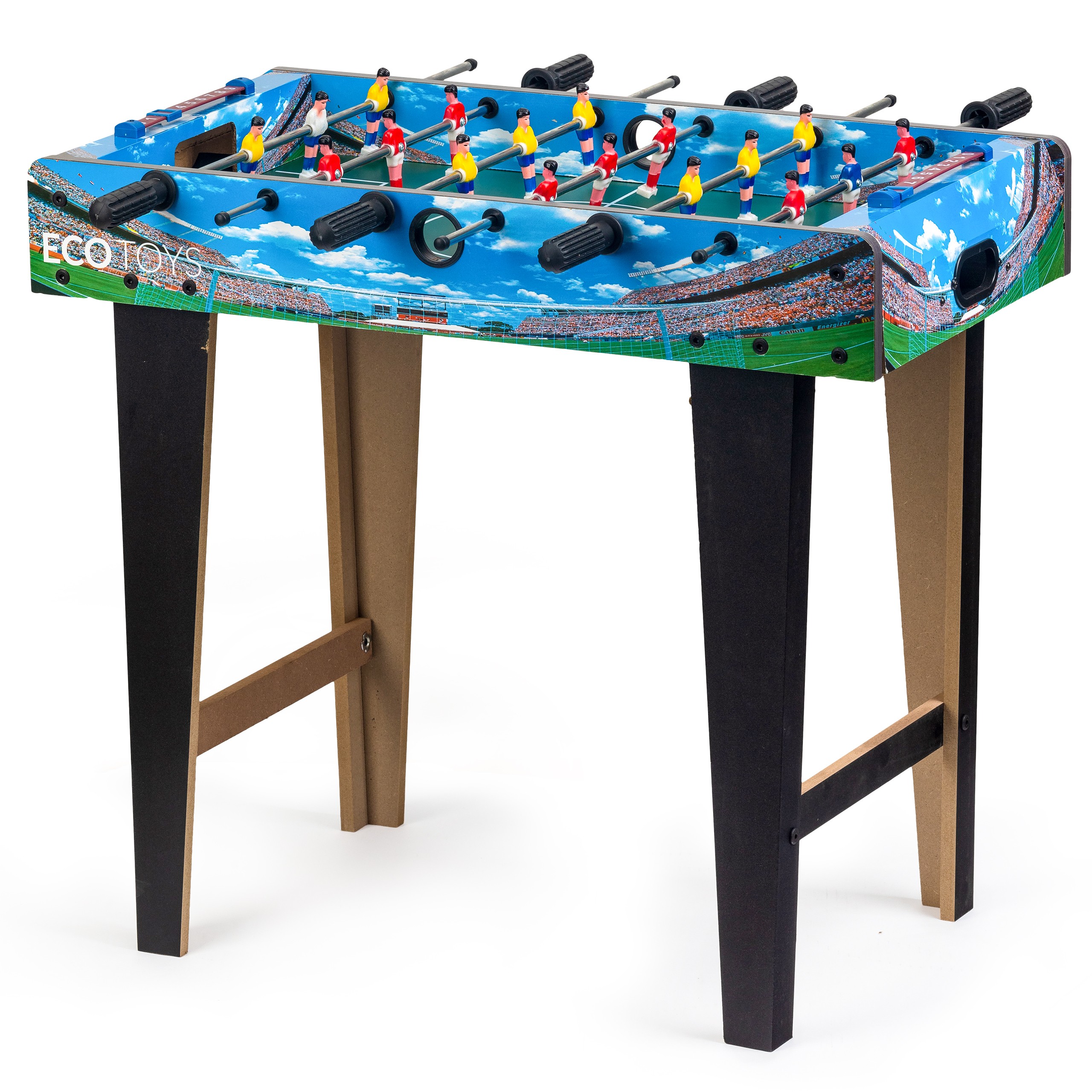 Fotbal de masă, masă de joc din lemn, dimensiuni: Ecotoys 69 x 36 cm