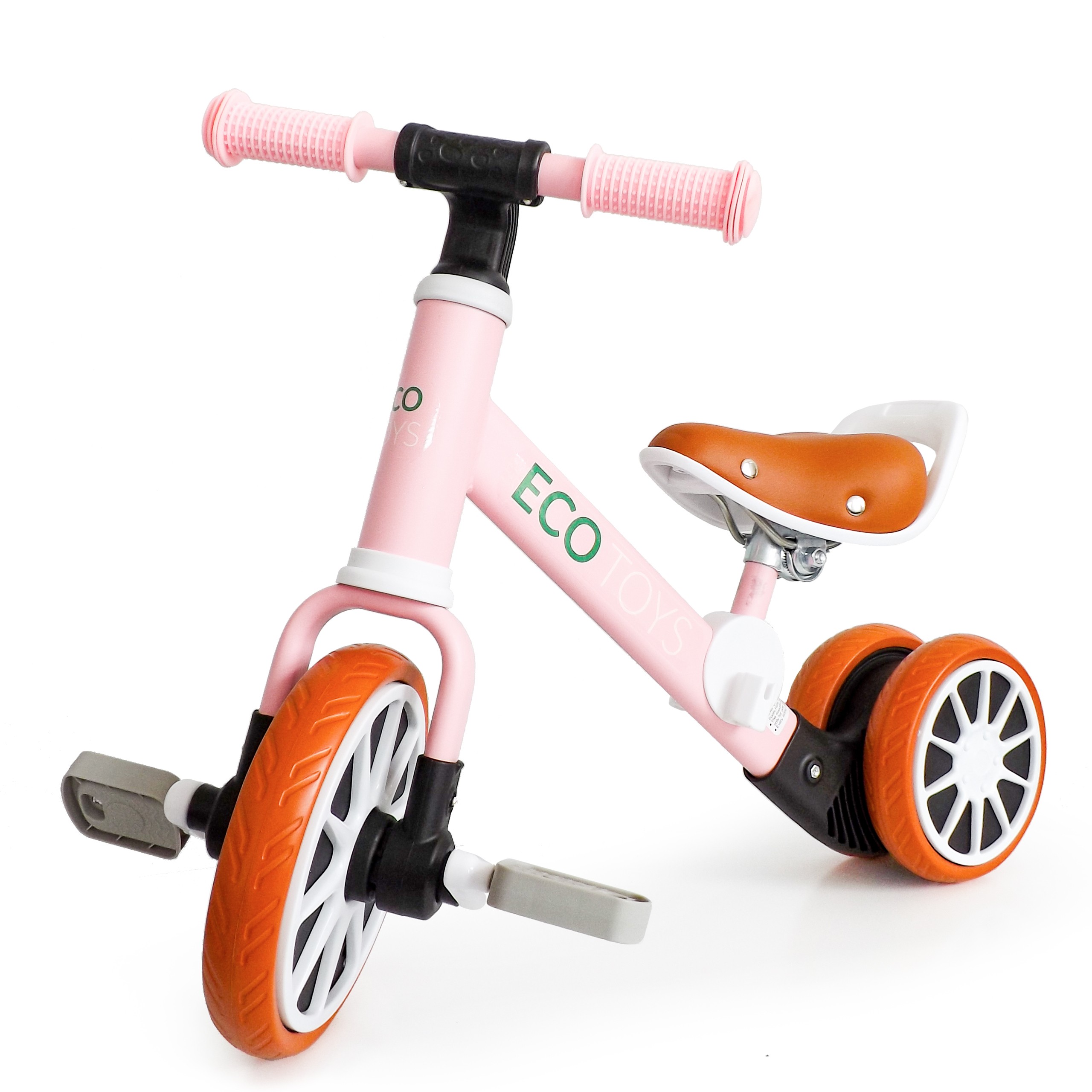 Bicicletă, bicicletă echilibrată cu trei roți cu pedale 2in1 roz